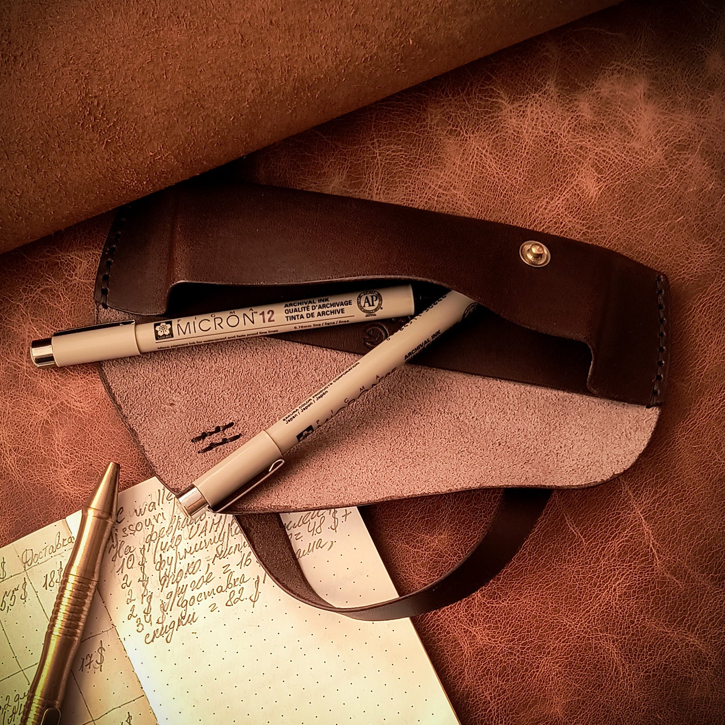 Leather pencil case