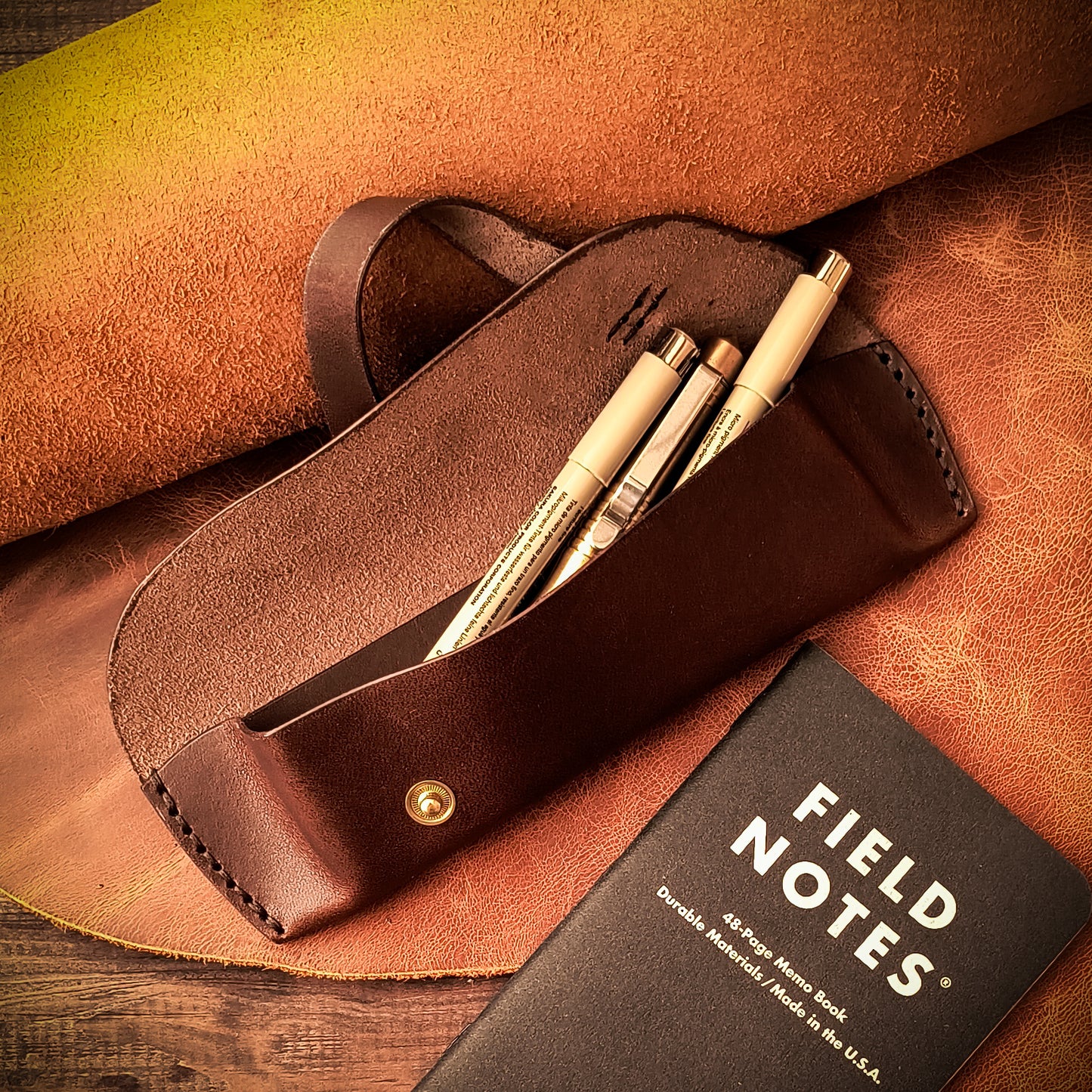Leather pencil case