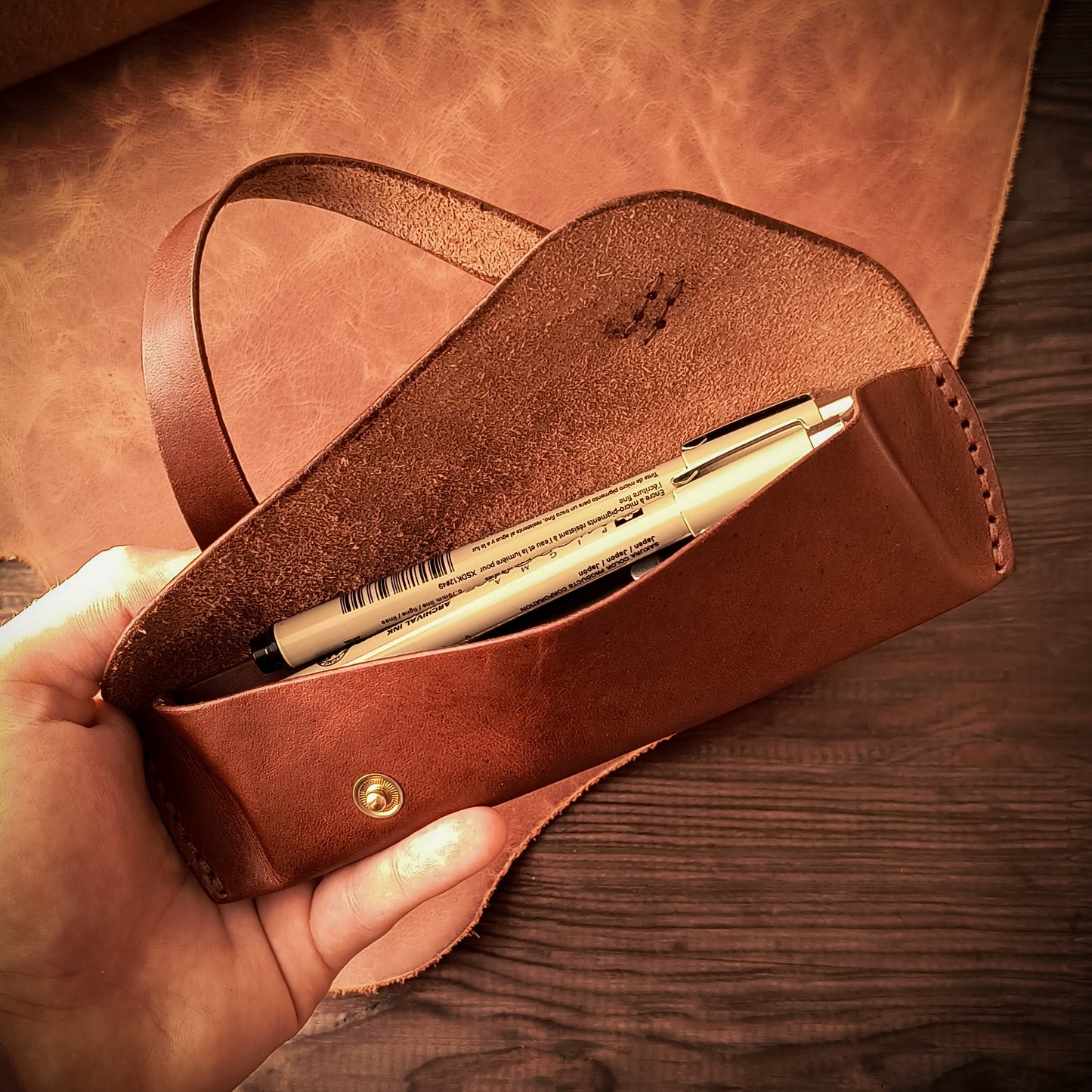 Leather pencil case