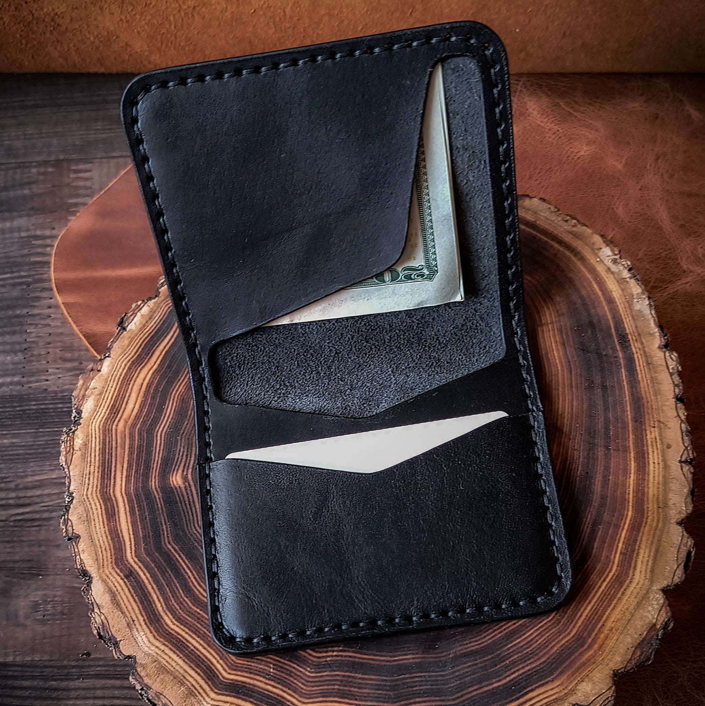 Card wallet with cash slot