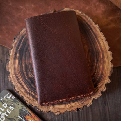 Field Journal sleeve with pen holder - Cognac brown Missouri leather