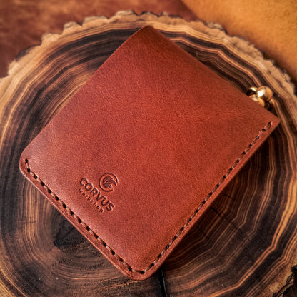 Vertical bifold chained wallet