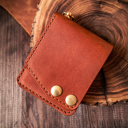 Vertical bifold chained wallet