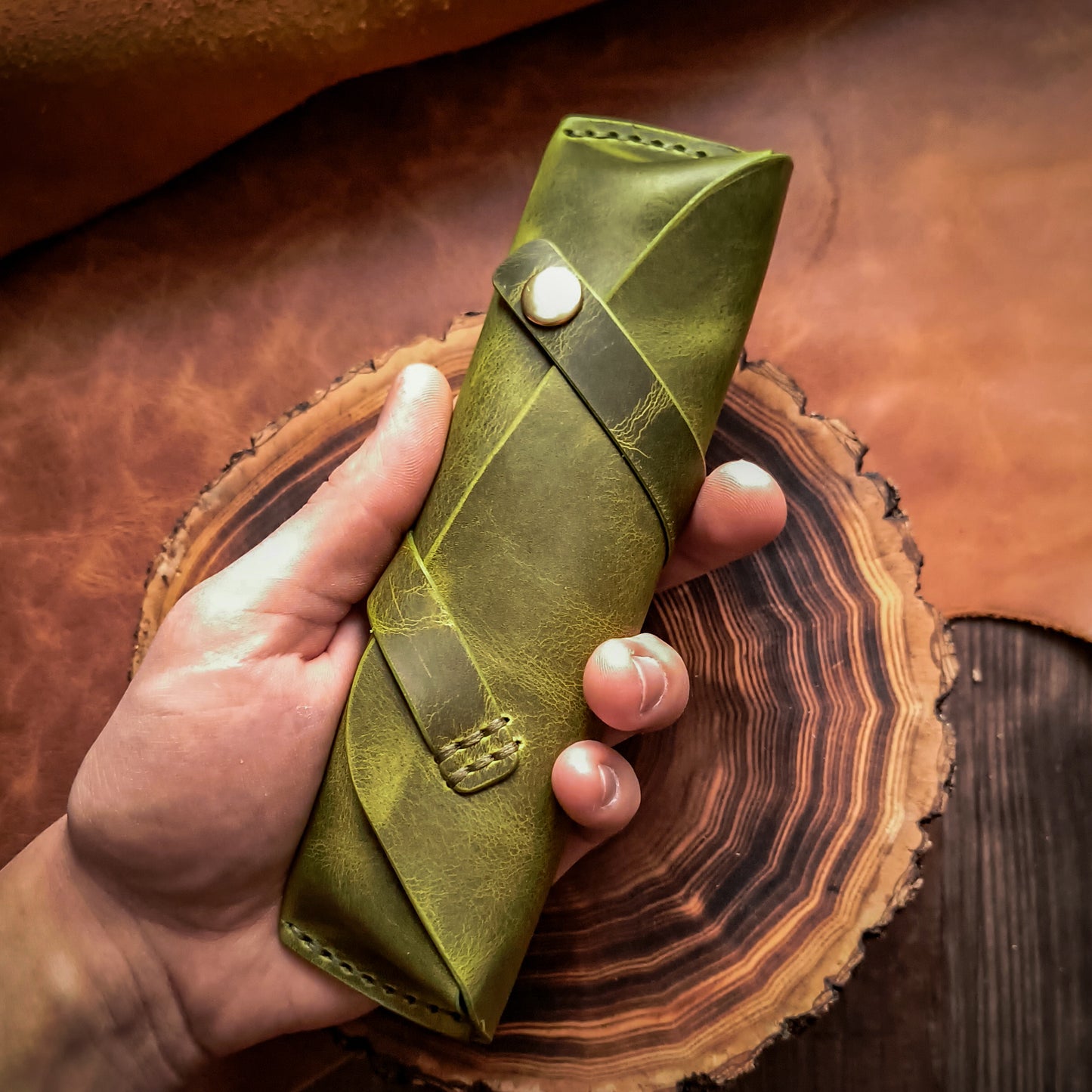 Leather pencil case