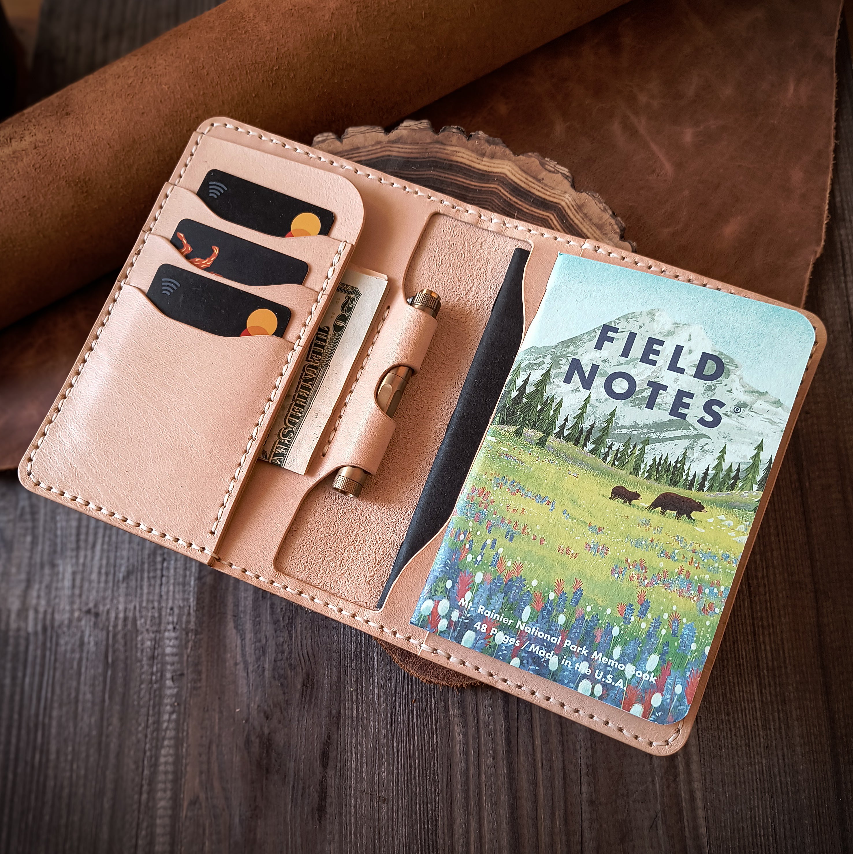 Travel Journal Organizer | Natural Undyed Leather – Corvus Workshop