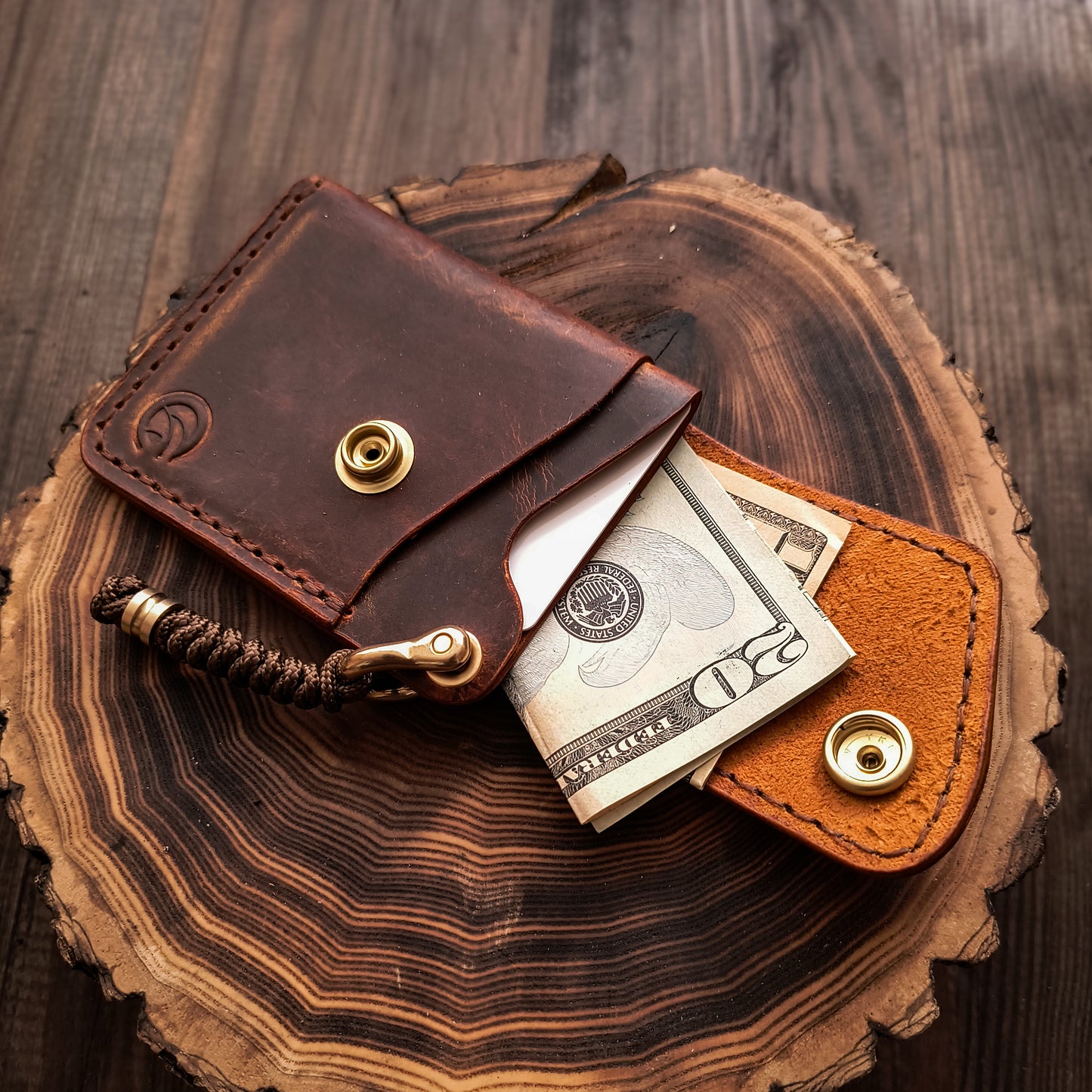 EDC wallet with cards and bills slots with key chain option 