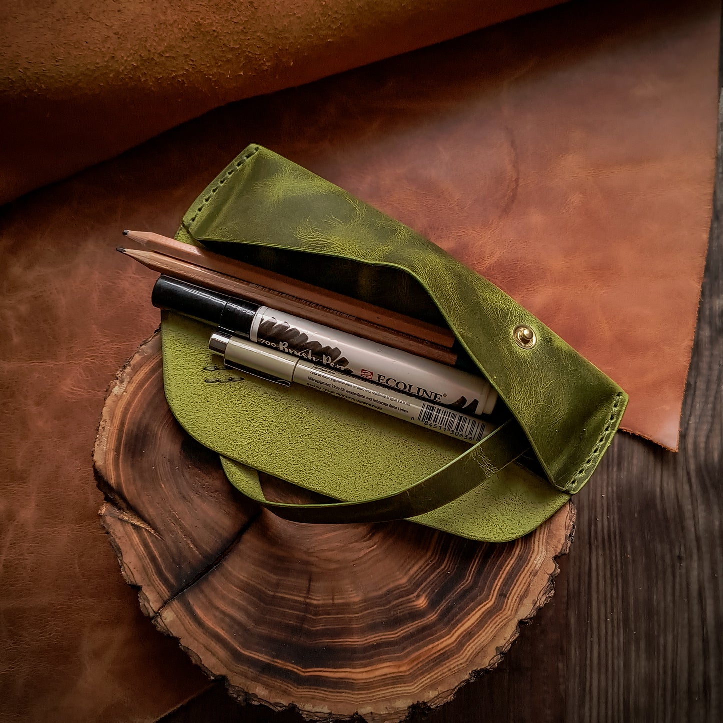 Leather pencil case