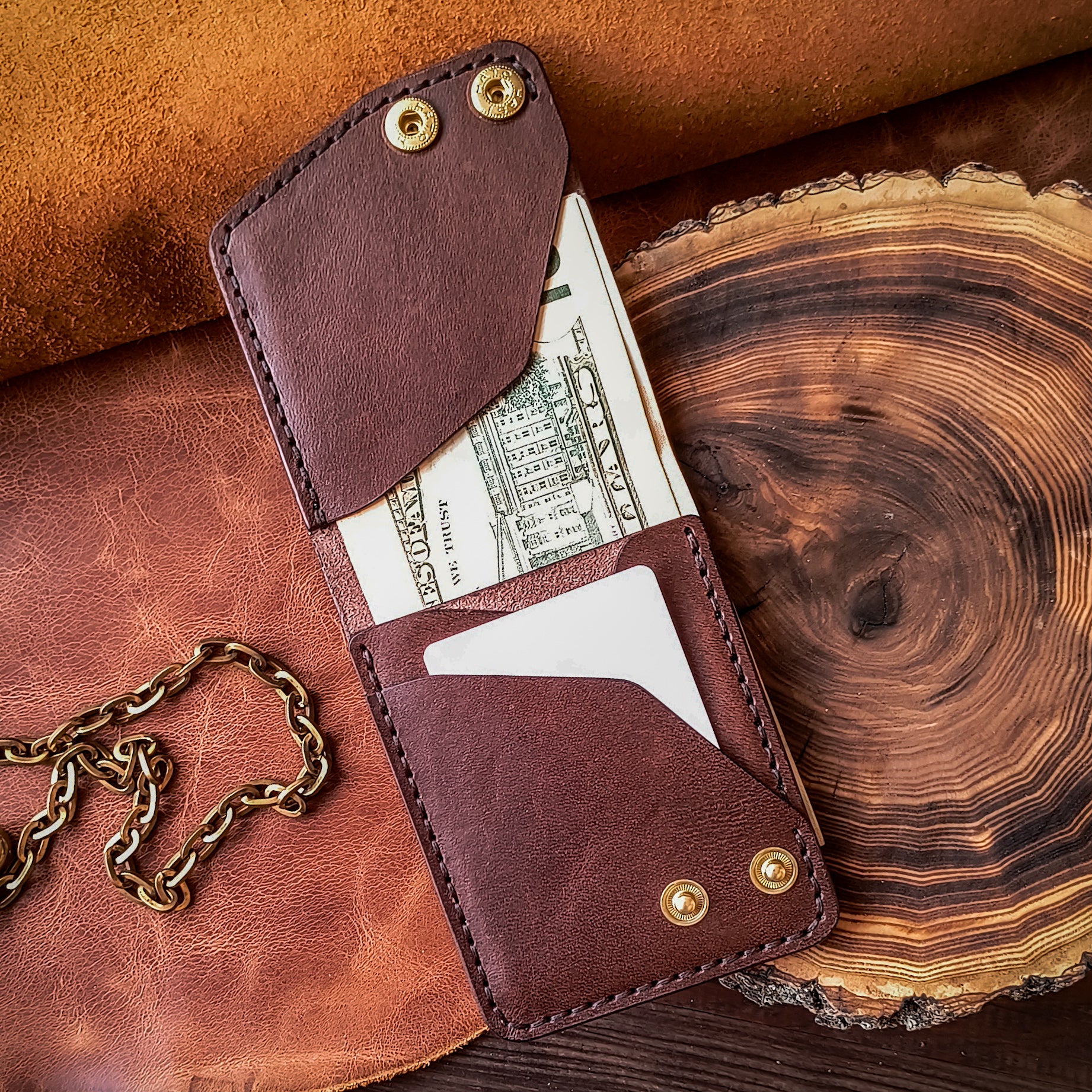 Vertical bifold wallet – Corvus Workshop