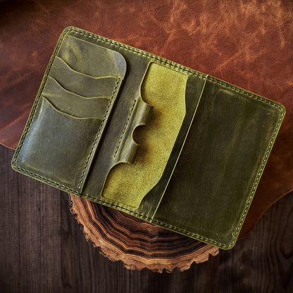 Phistachio green colour travel wallet and doc holder with pen loop 